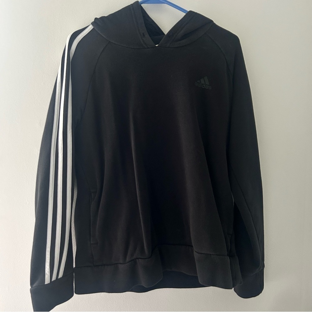 Adidas Medium Black Track Style Sleeved Women’s Hoodie